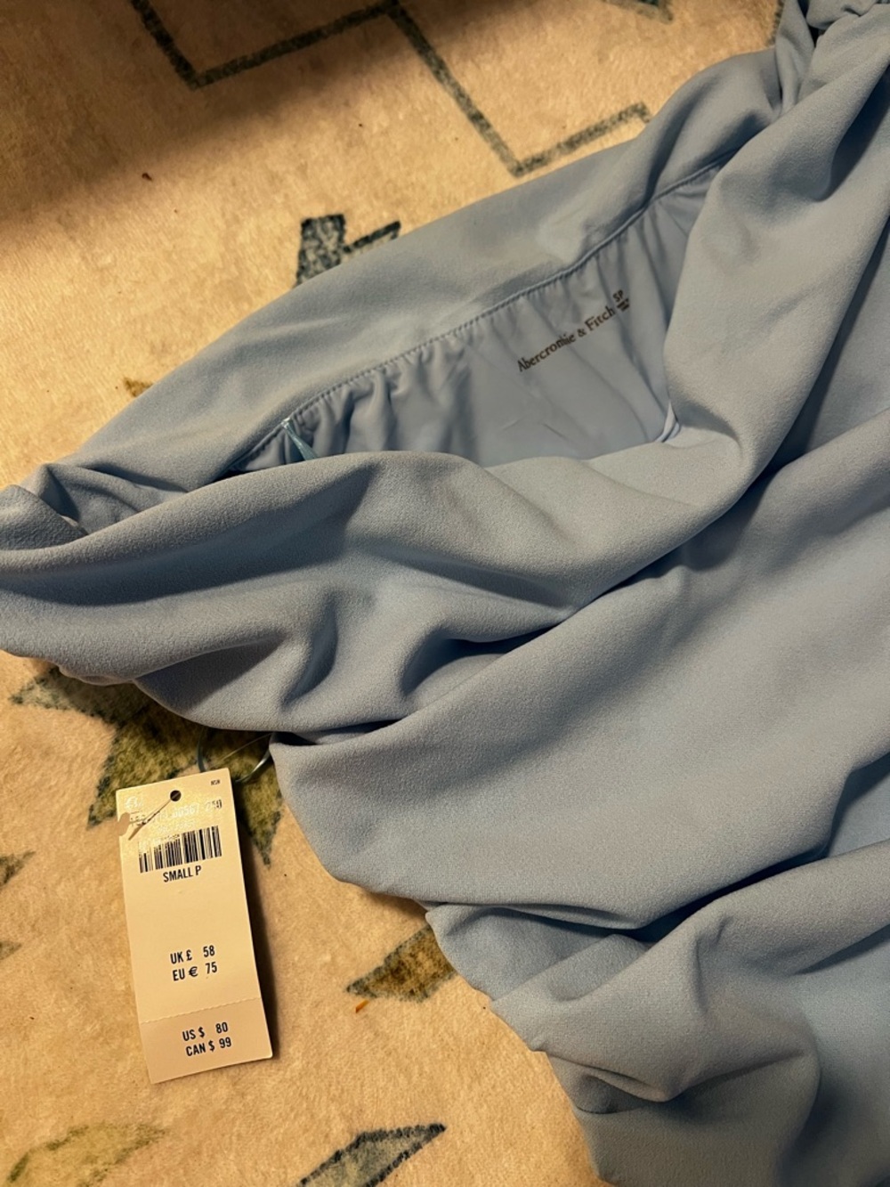 Abercrombie & Fitch Light Blue Off the Shoulder Ruched Mini Dress - Picture 5 of 5